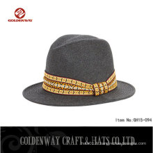 2016 Gentlemen Chapeau d&#39;hiver de plumière en Fedora Bowknot en polyester pour femme